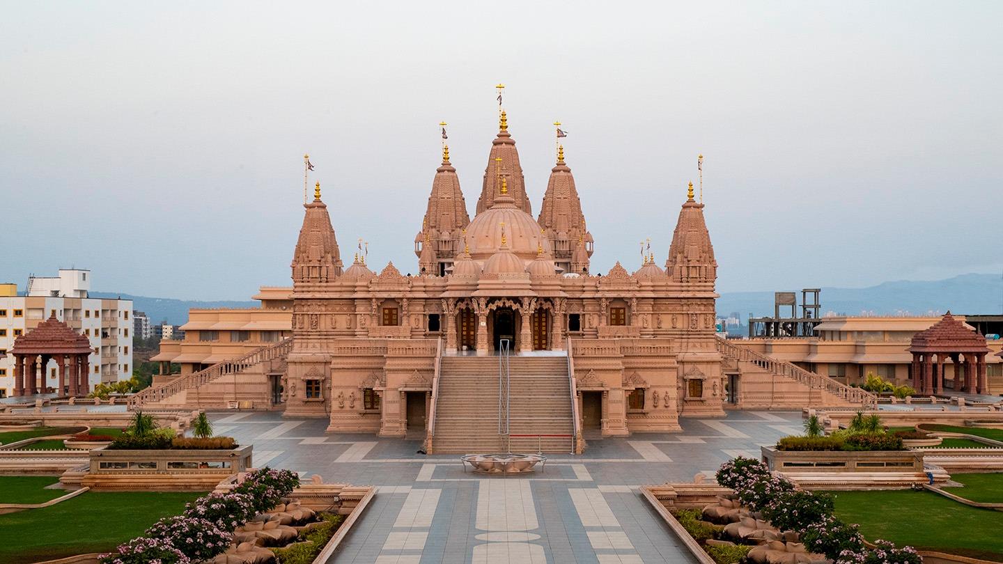 Swaminarayan Mandir in Pune is a modern temple with intricate design.