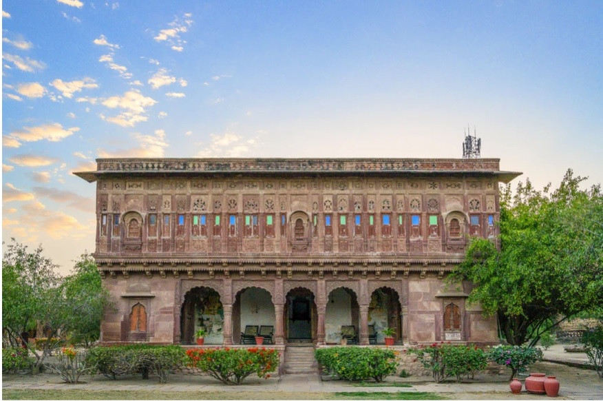 Courtyard of Chandelao Garh heritage property near Jodhpur.