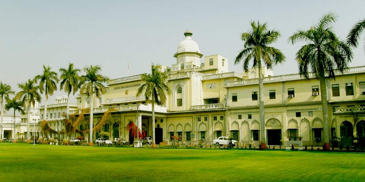 Dome of Chattar Manzil reflecting in the nearby river, Lucknow