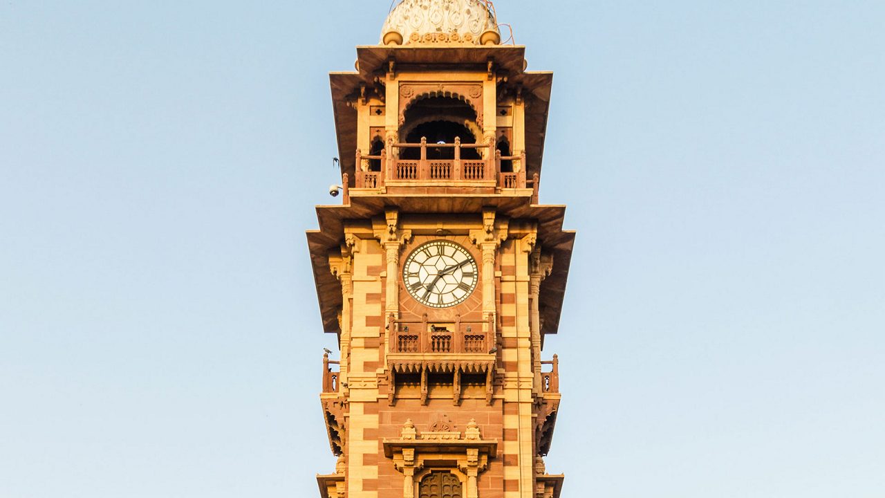 Bustling Clock Tower and Sardar Market in Jodhpur.
