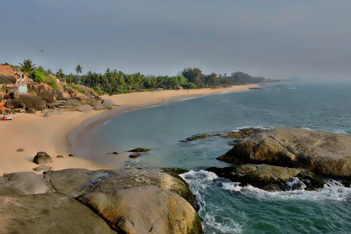 Peaceful Someshwara Beach with golden sands