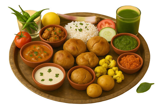 Golden baked baflas served with spicy dal