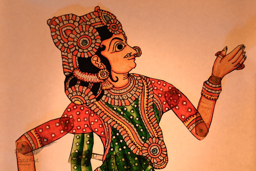Intricate Tholu Bommalata shadow puppets for sale.