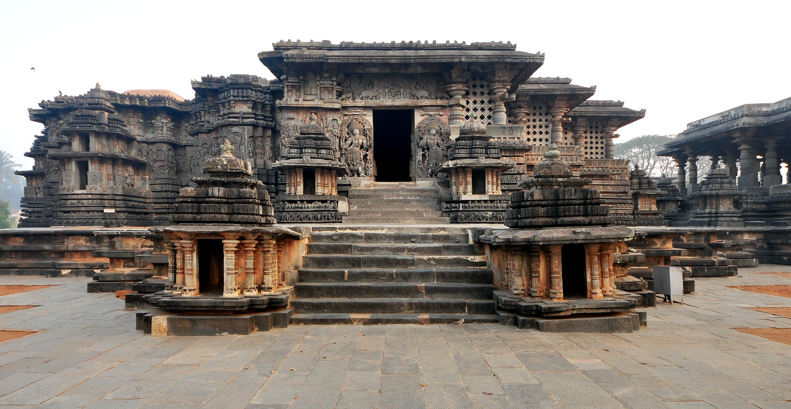 Intricate carvings on Hoysaleswara Temple in Halebidu
