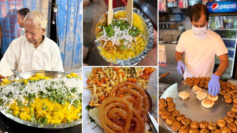 Indore food tour, tasting local specialties like poha-jalebi