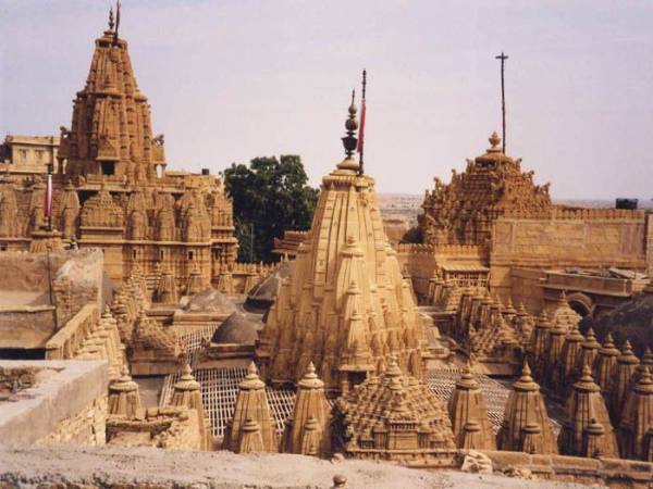 Ornate stone carvings inside the Jain Temples of Jaisalmer Fort