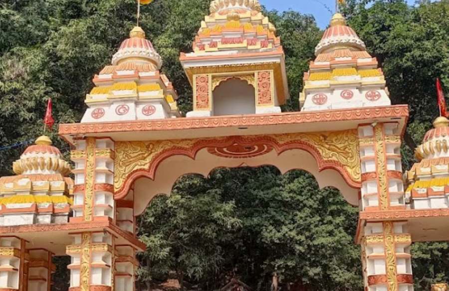 Hilltop Kudargarh Devi temple in a scenic location in Chhattisgarh.