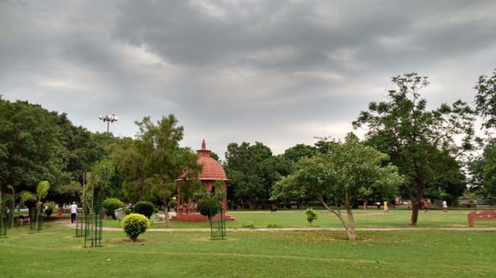 Green landscape of Leisure Valley Park in Gurugram