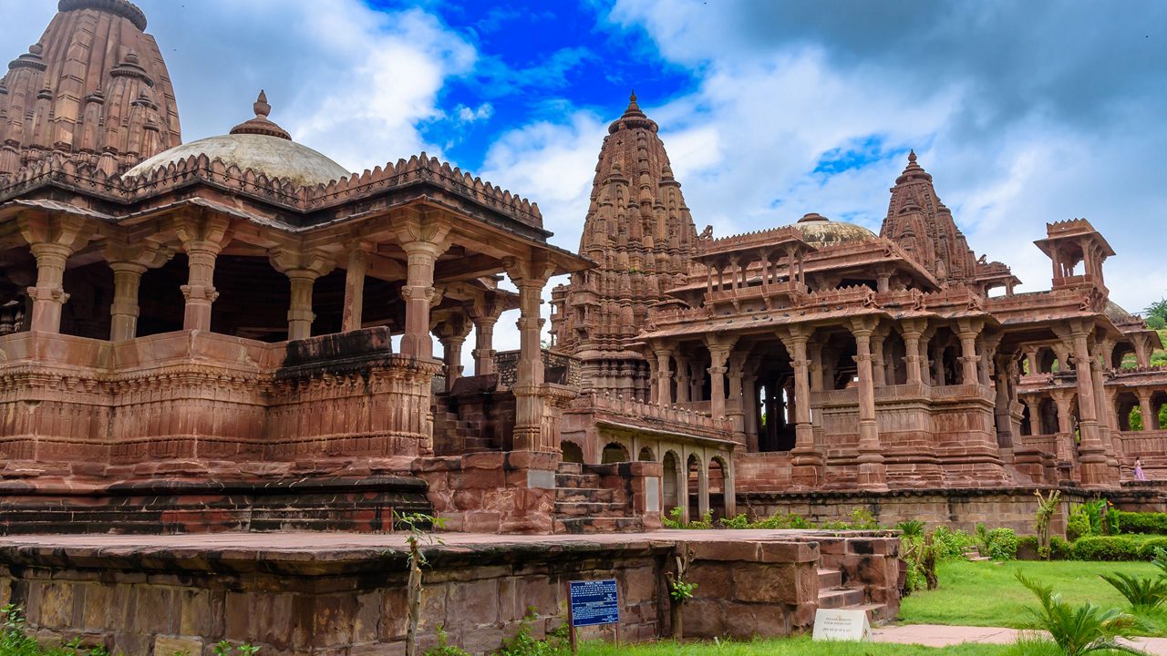 Ancient cenotaphs at Mandore Gardens in Jodhpur.