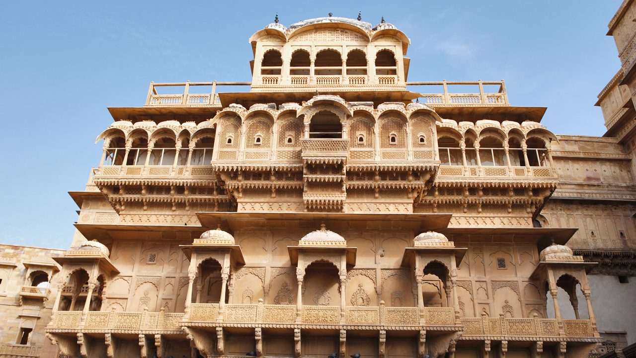 Exterior view of Nathmal Ki Haveli with blend of Rajput and Islamic styles