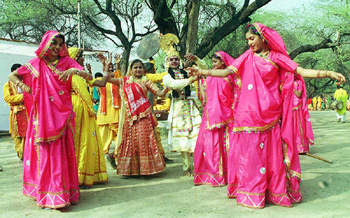 Phulpati folk dance during Indore festivals