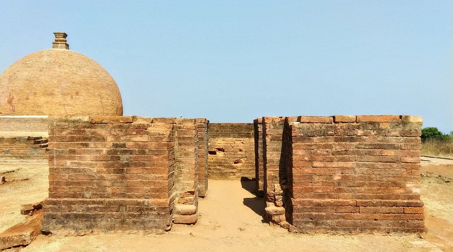 Ancient Buddhist monastery ruins overlooking the Bay of Bengal.