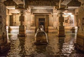 Subterranean and partially flooded Shiva Temple in Hampi