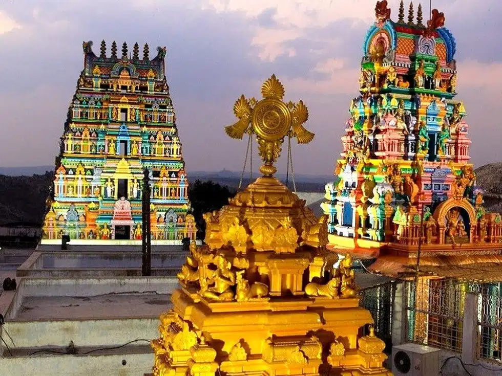 A hilltop shrine dedicated to Lord Narasimha, believed to fulfill wishes.