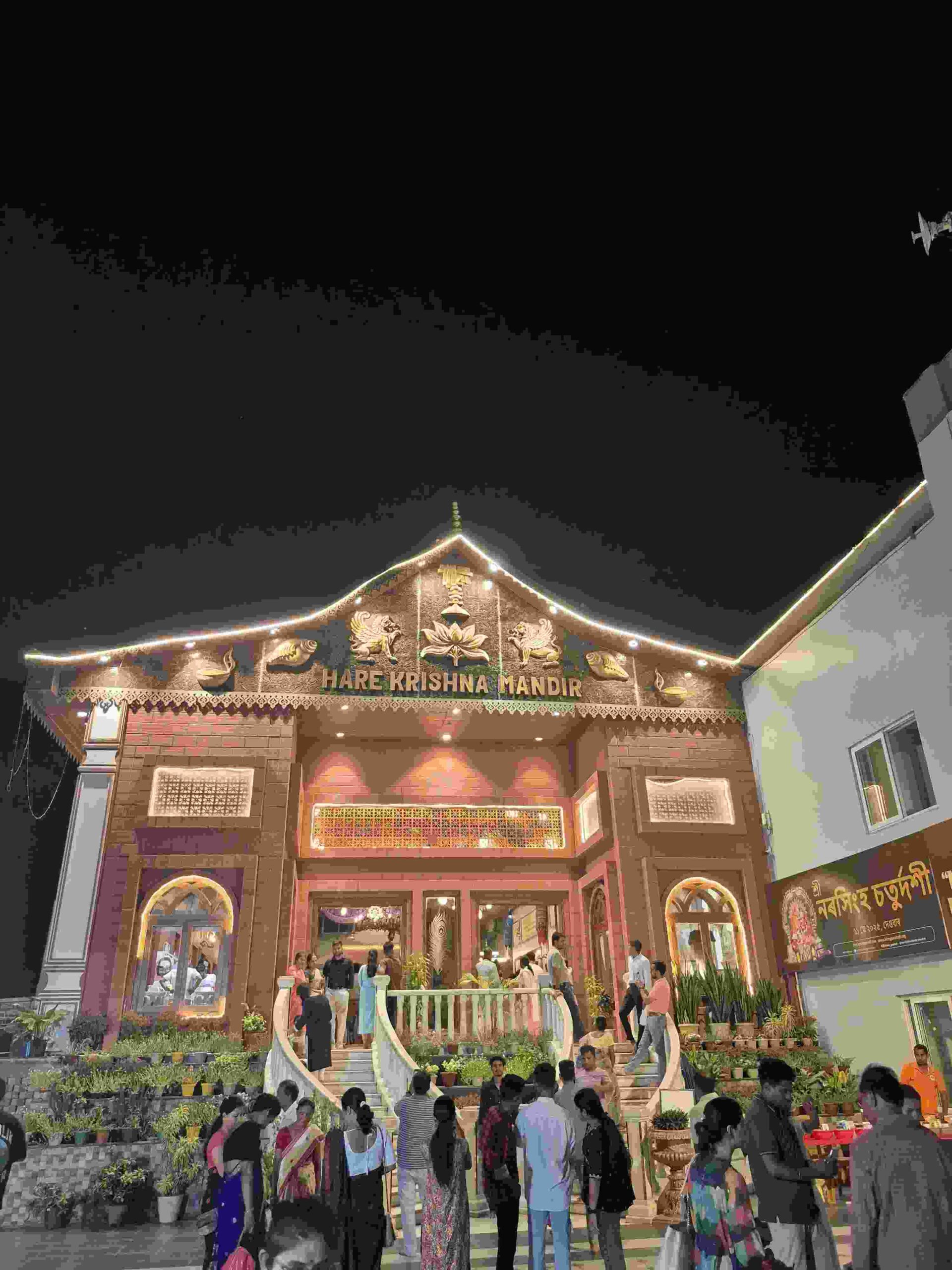 A temple where devotees gather to seek peace.