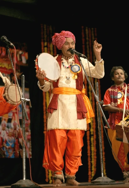 Traditional Burrakatha storytelling with rhythmic music and narration.
