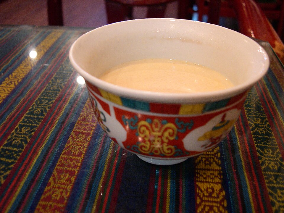 Tibetan style tea made with butter and salt