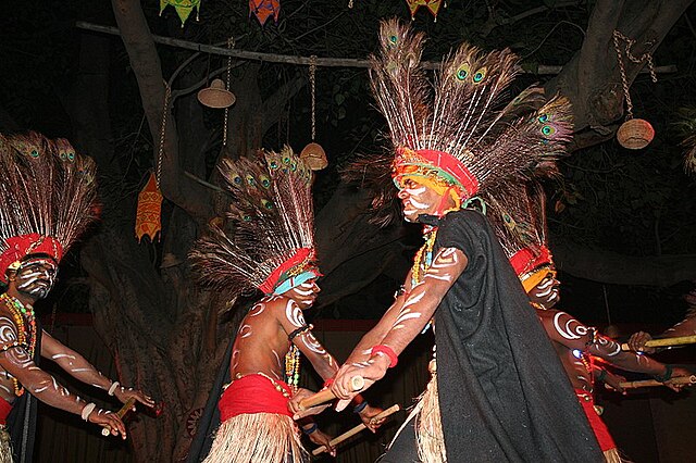 Energetic Gussadi dance, a tribal folk performance from Telangana.