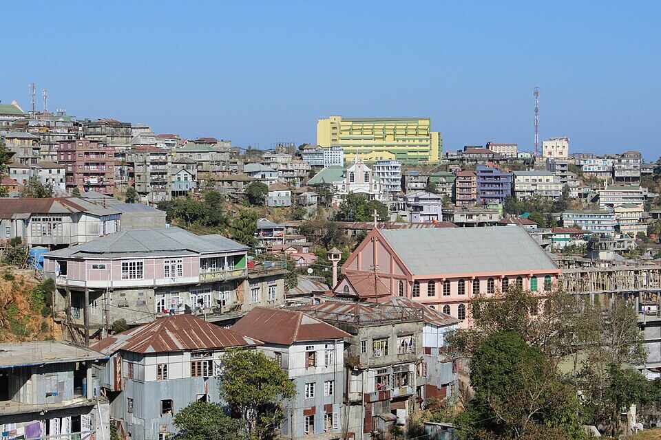 Lunglei town is a beautiful town in Mizoram filled with greenery.