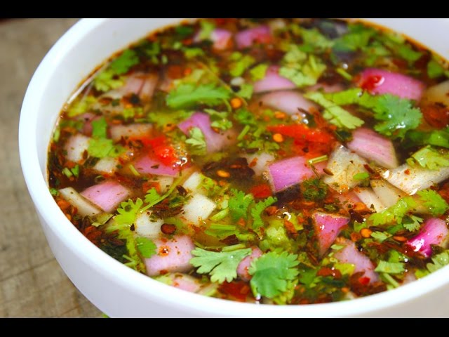 Tangy Pachi Pulusu, a raw tamarind soup from Telangana cuisine.