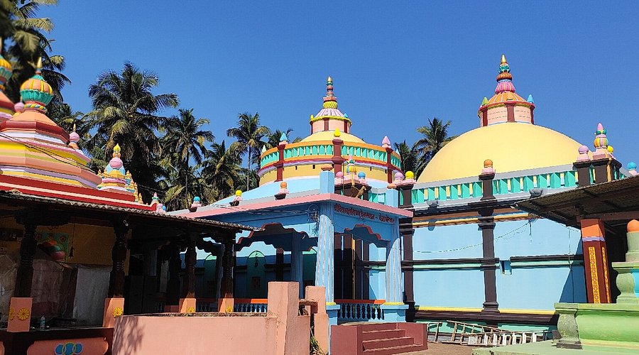 Ancient Velneshwar Shiva Temple near Ratnagiri, a serene seaside shrine with traditional Konkani architecture.