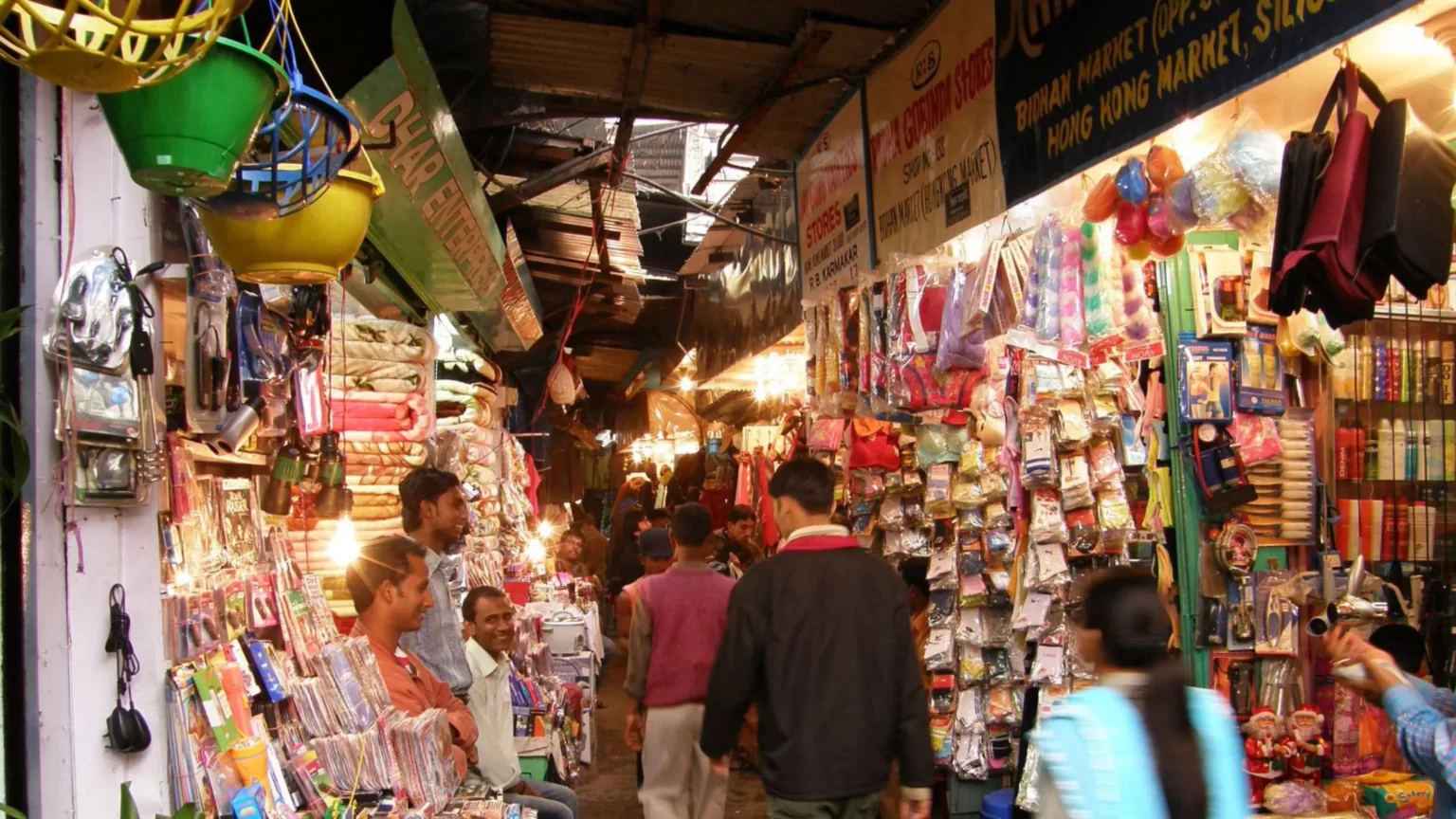 A market in Siliguri where a tourist can find everything.