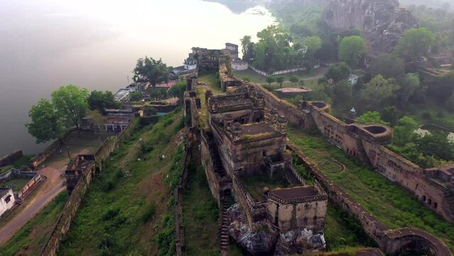 The scenic view of the city from the top of Gwalior Fort.