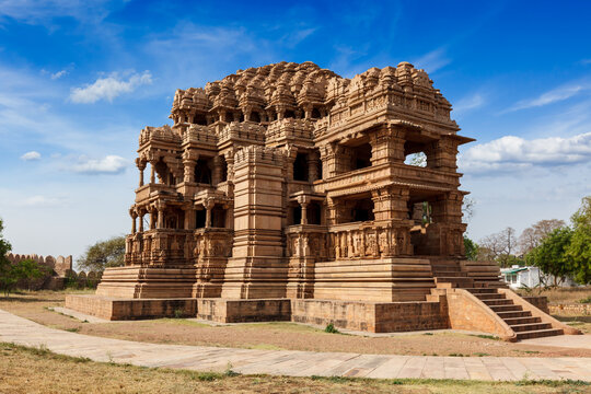 The elegantly carved Saas Bahu Temples in Udaipur.