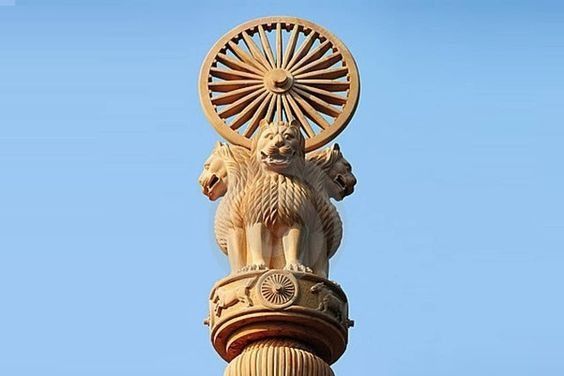 The polished Ashoka Pillar standing tall among places to visit in Sanchi's archaeological site