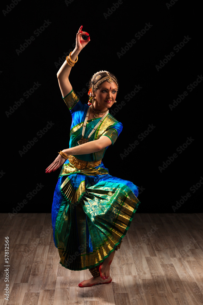 A classical Bharatanatyam dancer performing a devotional piece in Rameshwaram.