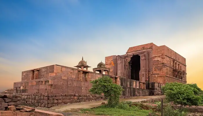The monumental, unfinished Shiva lingam and temple structure, a unique archaeological and spiritual site among Central India's Famous Temples.
