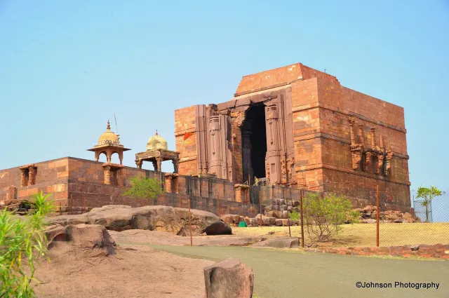 Massive Shiva linga in incomplete but grand temple structure