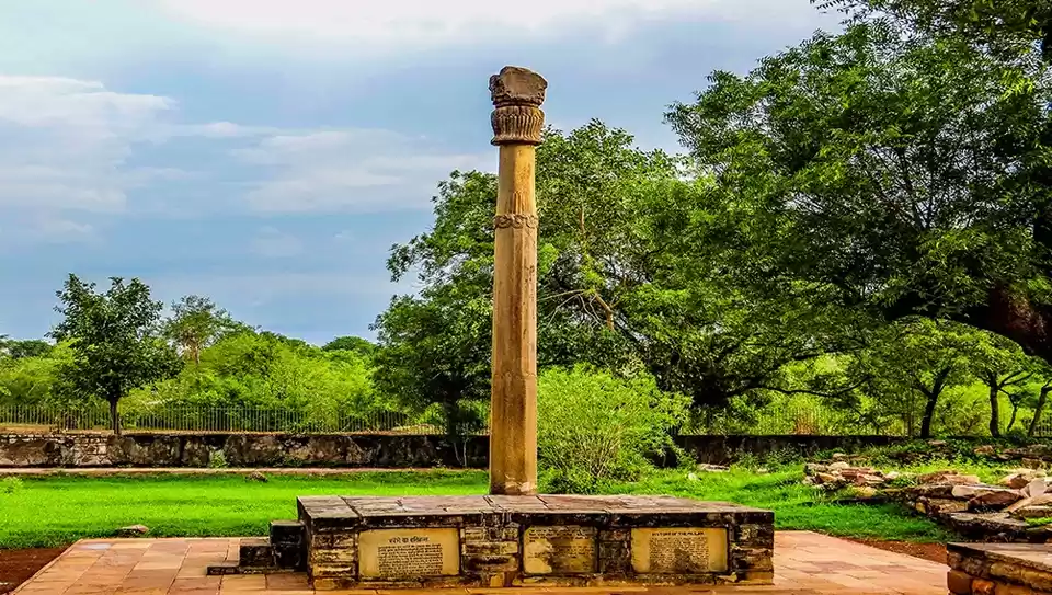 The Garuda pillar dedicated to Vasudeva in Vidisha near Sanchi.