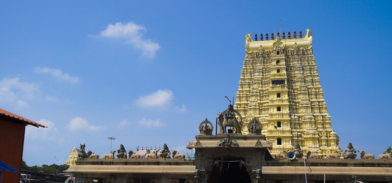 Ancient stone pillars and architecture reflecting the heritage of Rameshwaram.