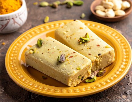 Creamy kulfi and a plate of sweet halwa, popular desserts in Coimbatore.