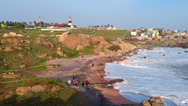 Muttom Beach, a rocky and scenic coastline near Kanyakumari.