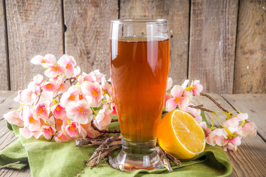A refreshing glass of Nannari Sarbat, a herbal summer drink.