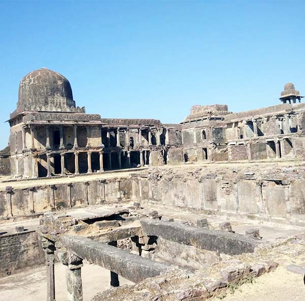 Hilltop fort ruins with panoramic views of surrounding landscape