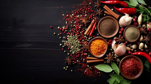 An assortment of fresh spices and homemade appalams from Coimbatore.