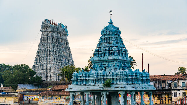 Intricate musical pillars at the Suchindram Temple near Kanyakumari.