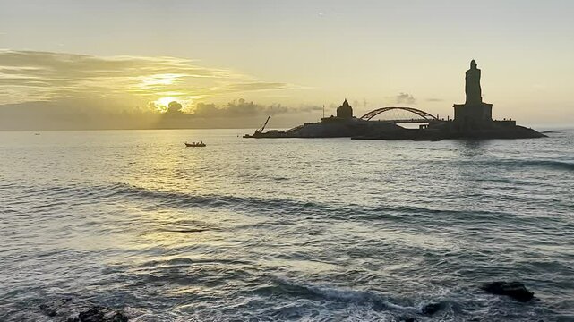 Sunrise Point, a popular viewpoint to see the spectacular dawn in Kanyakumari.