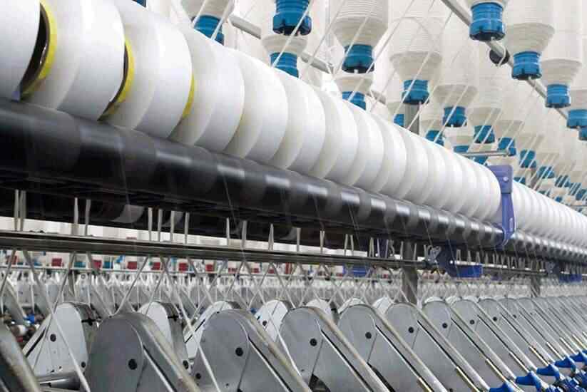 Interior of a textile showroom selling famous Coimbatore cotton goods.