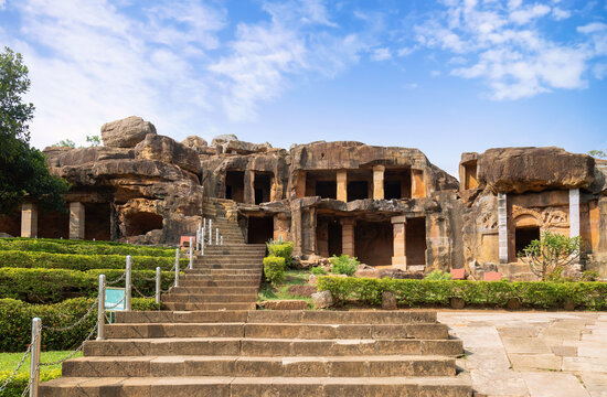 Rock-cut sculptures at Udayagiri Caves near places to visit in Sanchi