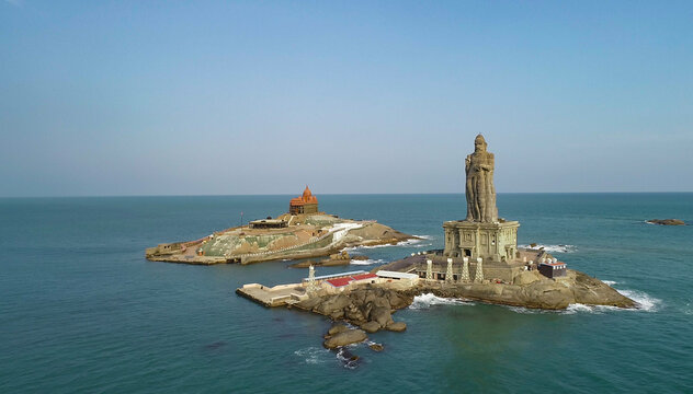 Vivekananda Rock Memorial, one of the top places to visit in Kanyakumari on a rocky island.
