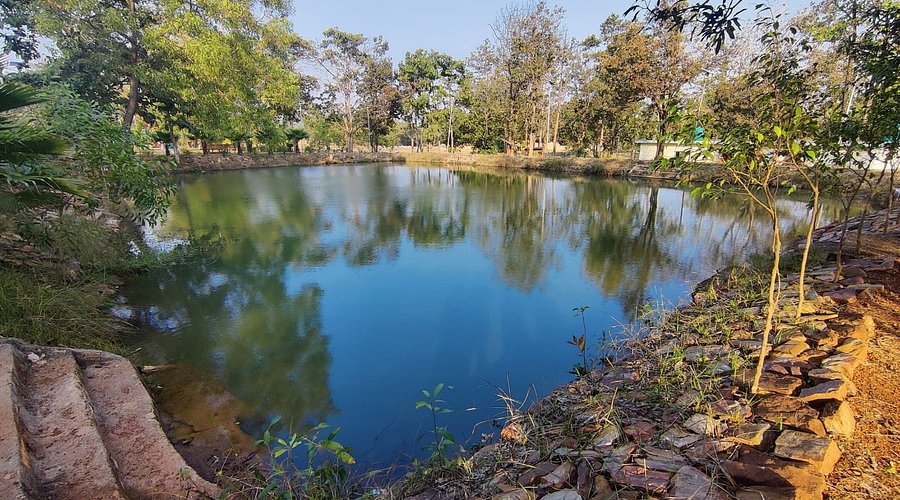 A scenic landscape of dry deciduous forests, hot springs, and rugged hills in the Bhimbandh Wildlife Sanctuary of Bihar.