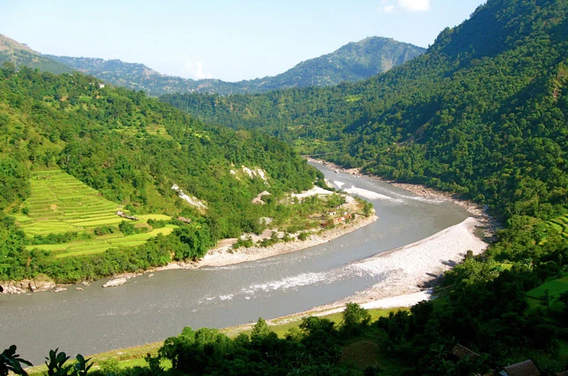 The vast fairgrounds at the river confluence, host to Asia's largest annual cattle fair.