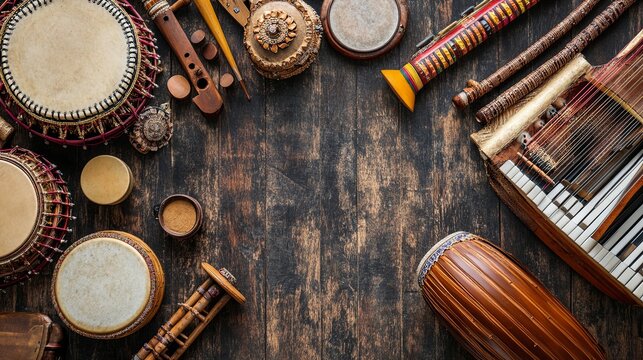 Local musicians performing traditional Garhwali folk music in a cultural setting in Auli.