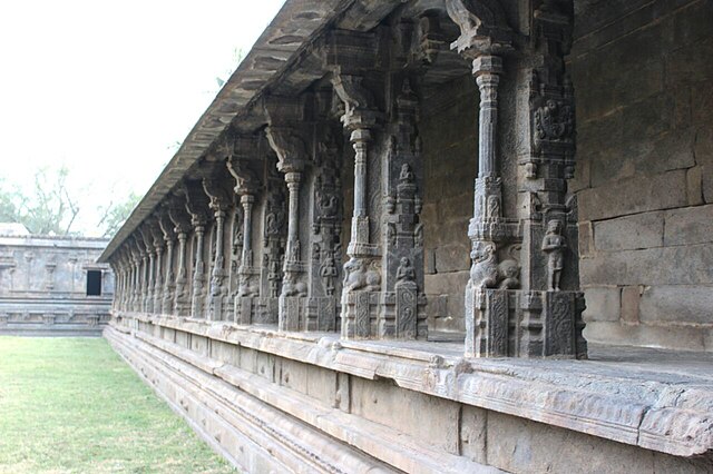 Devotees climbing the long flight of steps to the hilltop Jalagandeeswarar Temple.