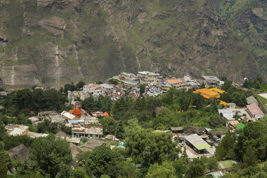 The scenic pilgrimage town of Joshimath, the gateway to Auli, nestled in the Himalayan foothills.