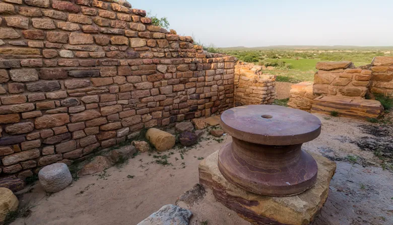 One of the main entrances with a sophisticated gateway is a strategic place to visit in Dholavira to appreciate its defenses.
